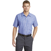 Short Sleeve Striped Industrial Work Shirt